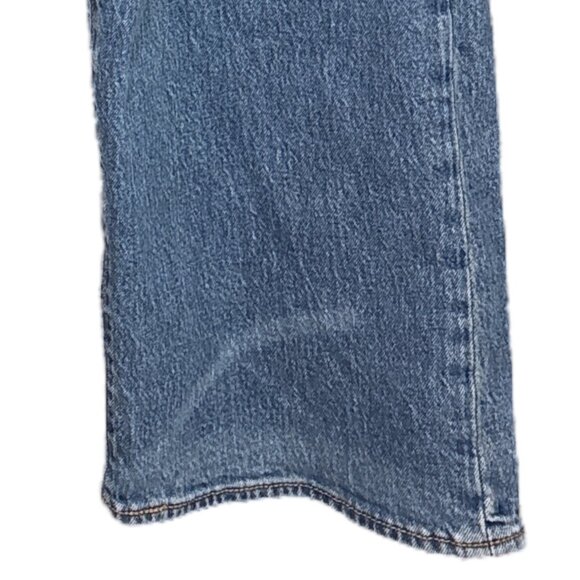 Levis 501 Button Fly Jeans Mens W44 L32 Blue Denim Straight Leg Classic Med Wash - Picture 6 of 16